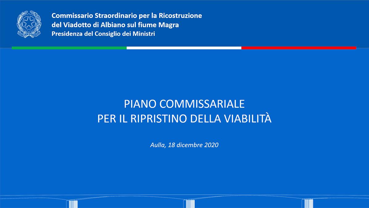 Presentato il Piano commissariale Ponte di Albiano