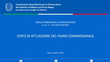 Stato di attuazione del piano commissariale